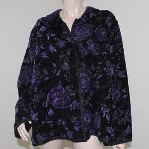 Purple & Black Reversible Floral Blazer